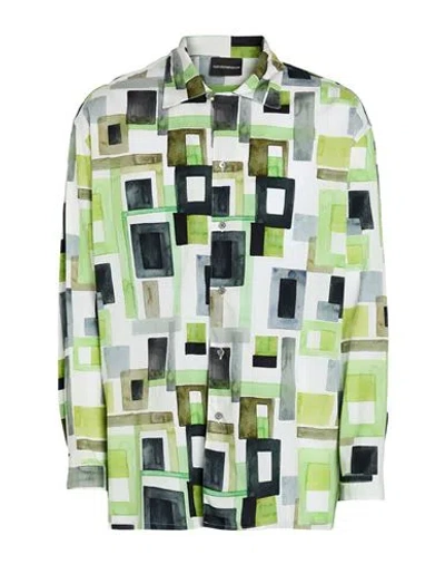Emporio Armani Man Shirt White Size M Lyocell, Cotton