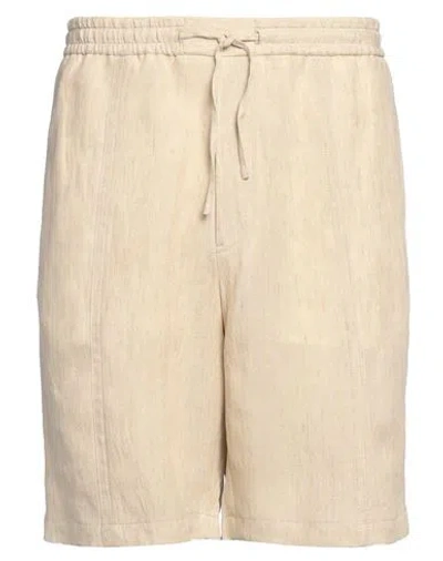 Emporio Armani Man Shorts & Bermuda Shorts Beige Size 38 Linen In Beige