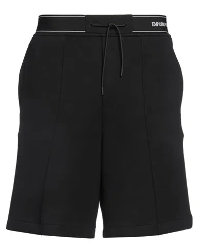Emporio Armani Man Shorts & Bermuda Shorts Black Size M Cotton, Polyester, Elastane, Polyamide In Black