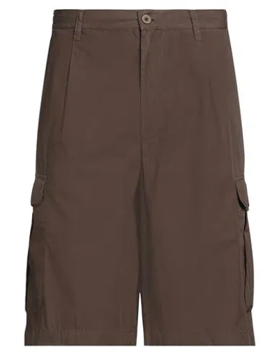 Emporio Armani Man Shorts & Bermuda Shorts Dark Brown Size 36 Cotton
