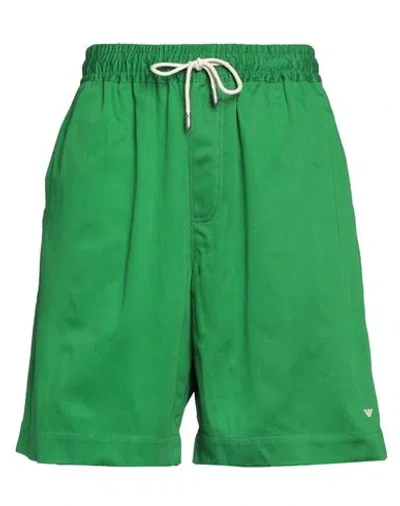 Emporio Armani Man Shorts & Bermuda Shorts Green Size L Cotton