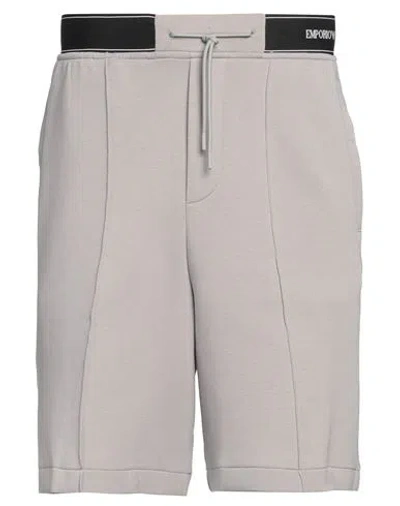Emporio Armani Man Shorts & Bermuda Shorts Grey Size M Cotton, Polyester, Elastane, Polyamide