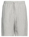 Emporio Armani Man Shorts & Bermuda Shorts Light Grey Size 30 Linen In Grey