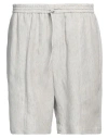 Emporio Armani Man Shorts & Bermuda Shorts Light Grey Size 30 Linen