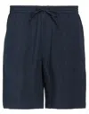 Emporio Armani Man Shorts & Bermuda Shorts Midnight Blue Size 32 Linen