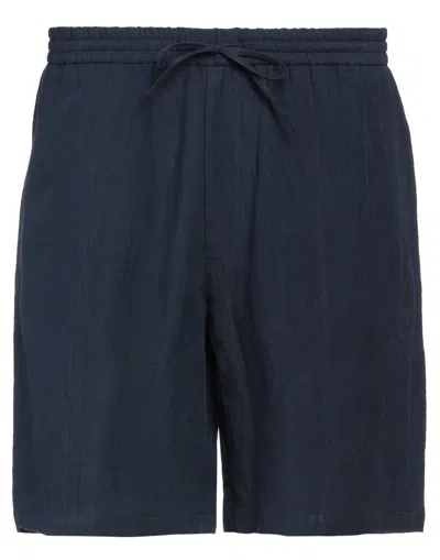 Emporio Armani Man Shorts & Bermuda Shorts Midnight Blue Size 32 Linen