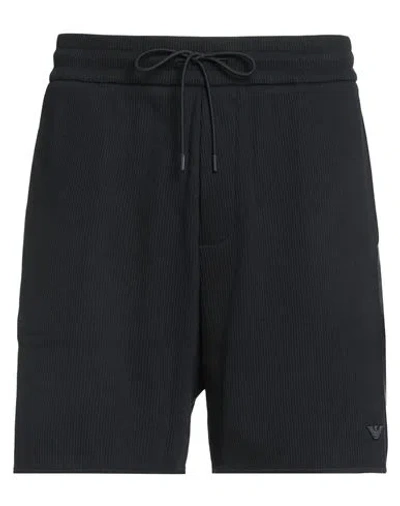 Emporio Armani Man Shorts & Bermuda Shorts Midnight Blue Size L Cotton, Polyester, Elastane In Black