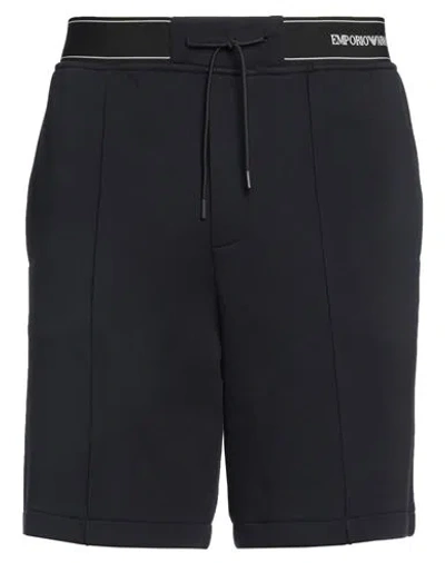 Emporio Armani Man Shorts & Bermuda Shorts Midnight Blue Size M Cotton, Polyester, Elastane, Polyami In Blue