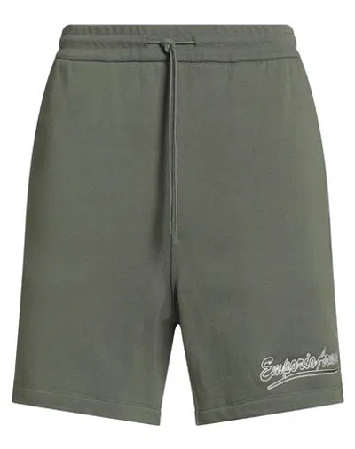 Emporio Armani Man Shorts & Bermuda Shorts Military Green Size L Cotton, Elastane