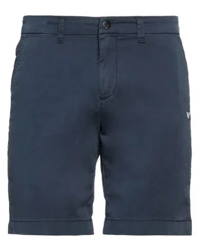 Emporio Armani Man Shorts & Bermuda Shorts Navy Blue Size Xxl Cotton, Elastane