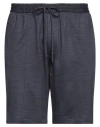Emporio Armani Man Shorts & Bermuda Shorts Navy Size 42 Virgin Wool, Lyocell In Navy