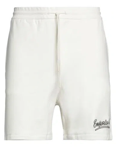 Emporio Armani Man Shorts & Bermuda Shorts Off White Size L Cotton, Elastane