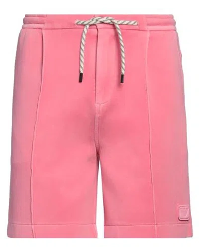Emporio Armani Man Shorts & Bermuda Shorts Pink Size L Cotton, Polyester, Elastane