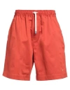 Emporio Armani Man Shorts & Bermuda Shorts Rust Size L Cotton In Red