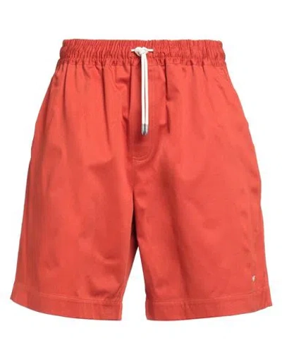 Emporio Armani Man Shorts & Bermuda Shorts Rust Size L Cotton In Red