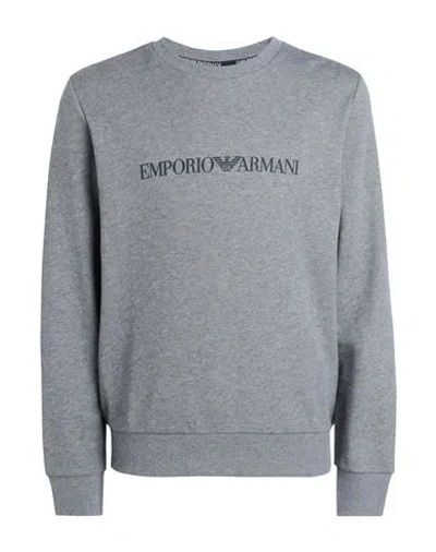 Emporio Armani Man Sleepwear Grey Size L Cotton, Polyester In Gray
