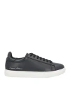 Emporio Armani Man Sneakers Navy Size 8.5 Leather In Black