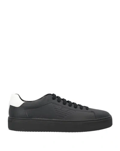 Emporio Armani Man Sneakers Black Size 6 Polyester