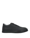 Emporio Armani Man Sneakers Black Size 7 Calfskin In Black