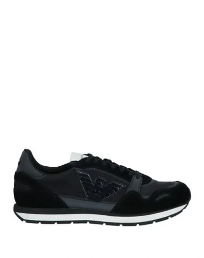Emporio Armani Man Sneakers Black Size 7 Leather
