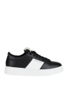 Emporio Armani Man Sneakers Black Size 7 Leather, Textile Fibers