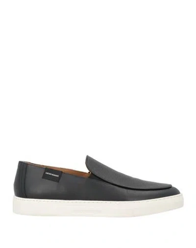 Emporio Armani Man Sneakers Black Size 8 Leather
