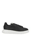 Emporio Armani Man Sneakers Black Size 12 Leather, Textile Fibers In Black