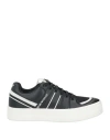 Emporio Armani Man Sneakers Black Size 8.5 Leather In Black