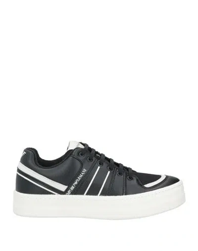 Emporio Armani Man Sneakers Black Size 8.5 Leather