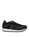 Emporio Armani Man Sneakers Black Size 8.5 Leather, Textile Fibers, Synthetic Fibers In Black