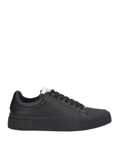 Emporio Armani Man Sneakers Black Size 9 Leather In Black