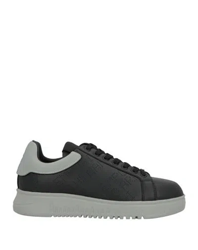 Emporio Armani Man Sneakers Black Size 9 Leather