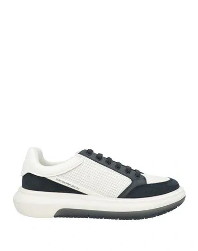 Emporio Armani Man Sneakers Black Size 9 Polyester, Polyurethane Coated, Cow Leather