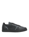 Emporio Armani Man Sneakers Black Size 9 Textile Fibers In Black