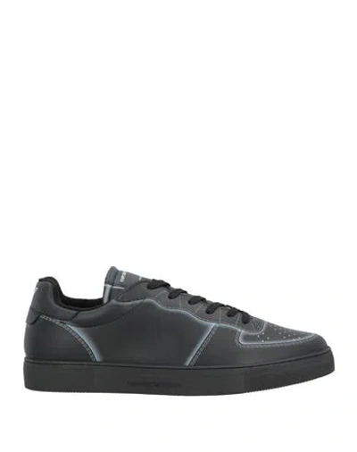 Emporio Armani Man Sneakers Black Size 9 Textile Fibers
