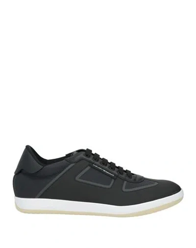 Emporio Armani Man Sneakers Black Size 9 Textile Fibers