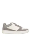 Emporio Armani Man Sneakers Grey Size 7 Cow Leather, Polyester, Polyurethane In Gray
