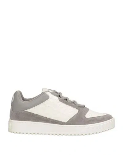 Emporio Armani Man Sneakers Grey Size 7 Cow Leather, Polyester, Polyurethane In Gray