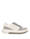 Emporio Armani Man Sneakers Grey Size 8.5 Polyester, Polyurethane Coated, Cow Leather