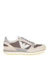 Emporio Armani Man Sneakers Light Grey Size 9 Leather, Textile Fibers