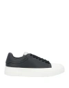Emporio Armani Man Sneakers Midnight Blue Size 8.5 Soft Leather In Blue