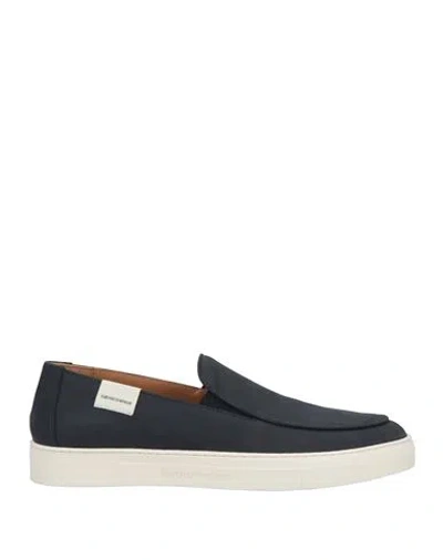 Emporio Armani Man Sneakers Midnight Blue Size 9 Calfskin