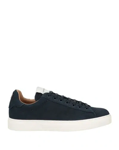 Emporio Armani Man Sneakers Midnight Blue Size 9 Cow Leather