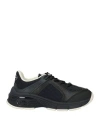 Emporio Armani Man Sneakers Midnight Blue Size 9 Synthetisches Material, Textile Fibers In Blue