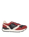 Emporio Armani Man Sneakers Midnight Blue Size 9 Textile Fibers, Leather, Synthetisches Material In Blue