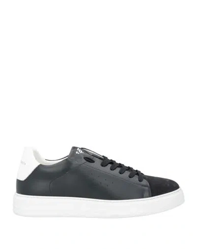 Emporio Armani Man Sneakers Navy Size 9 Calfskin