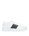 Emporio Armani Man Sneakers Off White Size 6 Leather, Textile Fibers In Off White