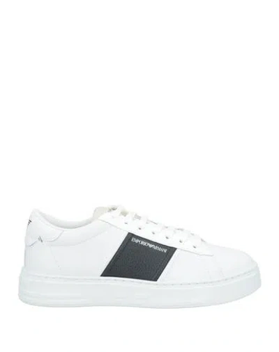 Emporio Armani Man Sneakers Off White Size 6 Leather, Textile Fibers
