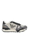 Emporio Armani Man Sneakers Off White Size 7 Textile Fibers, Leather In Off White
