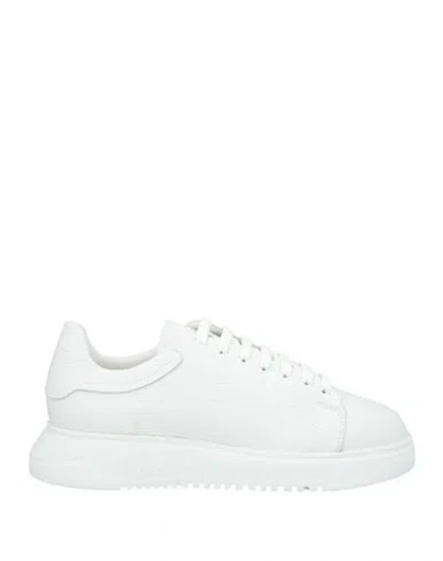 Emporio Armani Man Sneakers White Size 11 Leather